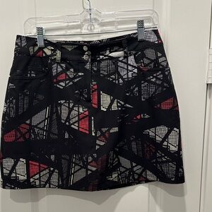 Slazenger Black and Red Patterned Mini Skort